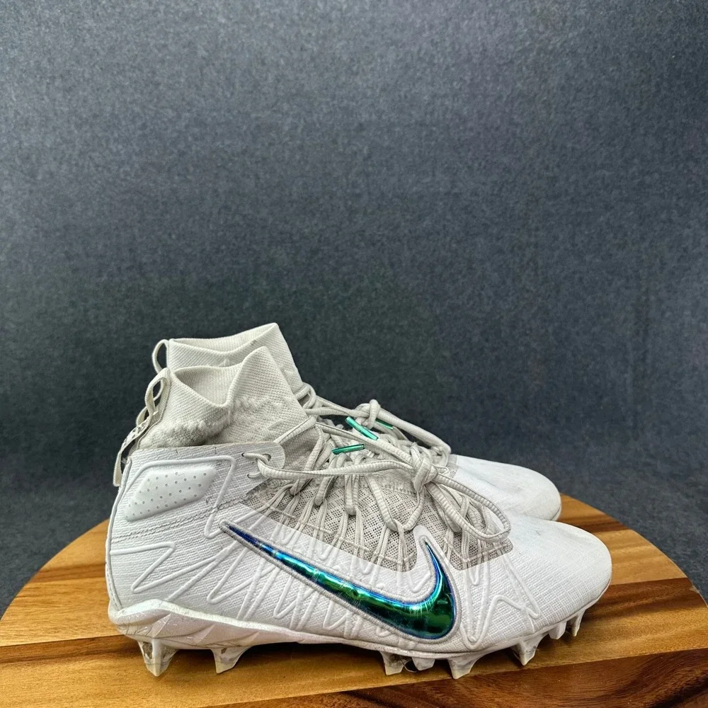 Nike Alpha Huarache 7 Elite Premium High 'White Pearl' BV0856-100 Mens Sz 10.5